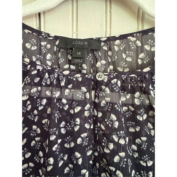 J Crew floral blouse- sheer with an attached cami sz xs - Picture 2 of 4